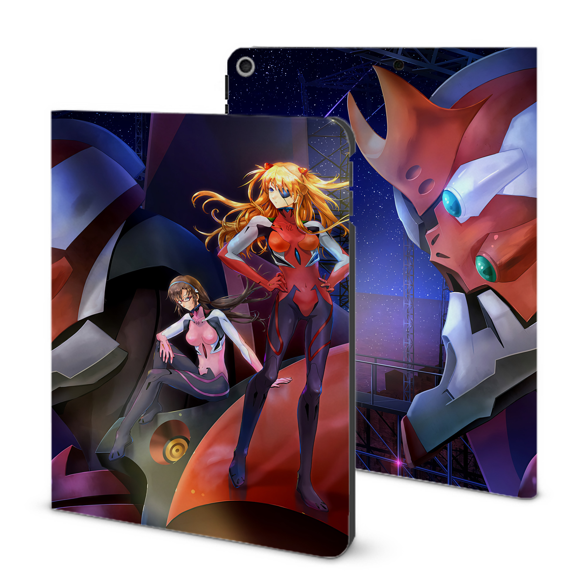 （画像用） EVA 新世紀エヴァンゲリオン IPad ケース ブック型 PUレザー TPU 耐衝撃 軽量 薄型 ペン収納なし 全面保護 IPad 各モデル対応